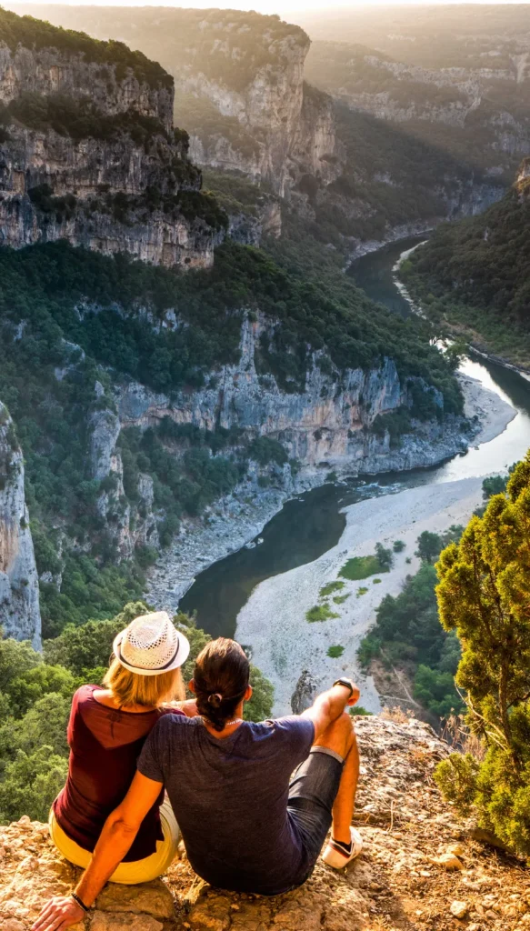Couple observant les Gorges de l
