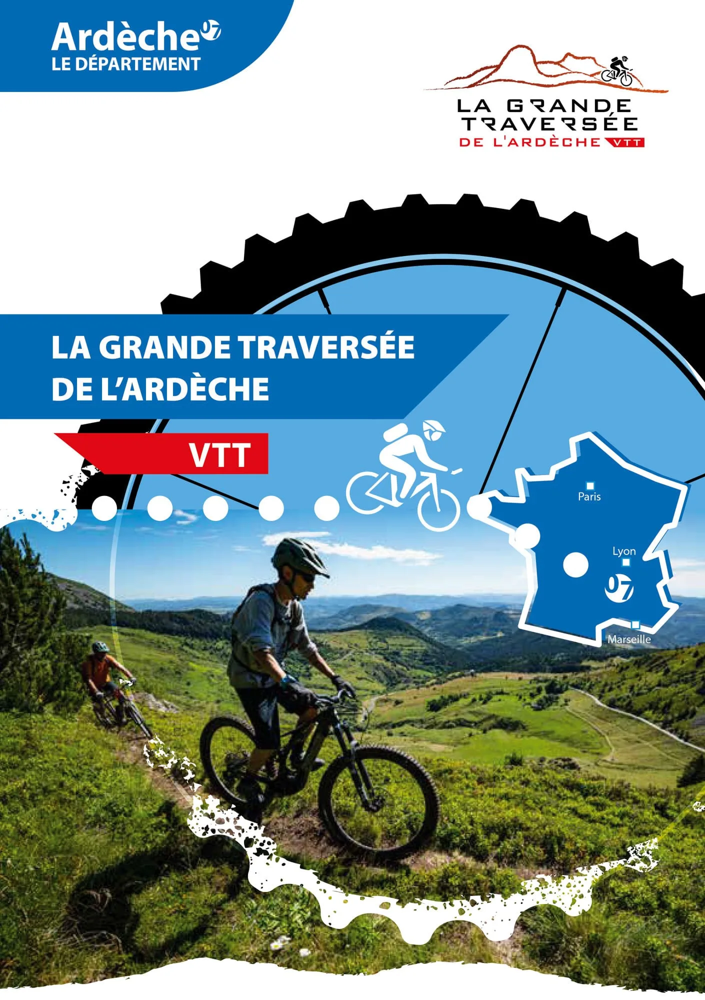 La carte Grande Travers&eacute;e de l'Ard&egrave;che VTT