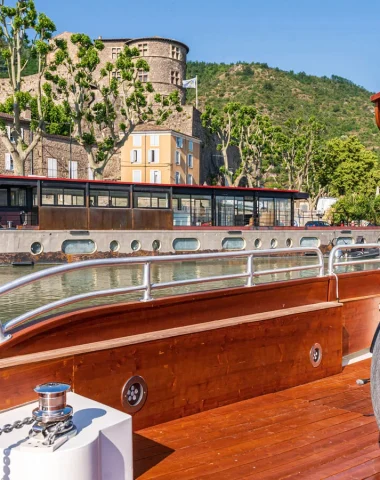 Croisière avec les canotiers du rhône à Tournon-sur-Rhône, avec les vélos