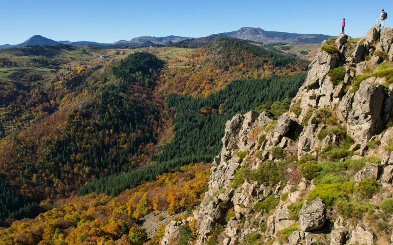 Panorama au Géosite du rocher de Soutron, en automne