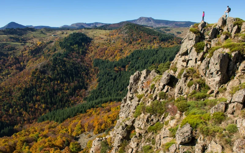Panorama au Géosite du rocher de Soutron, en automne