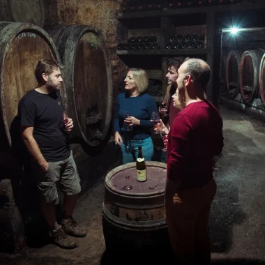 Dégustation de vin dans une cave