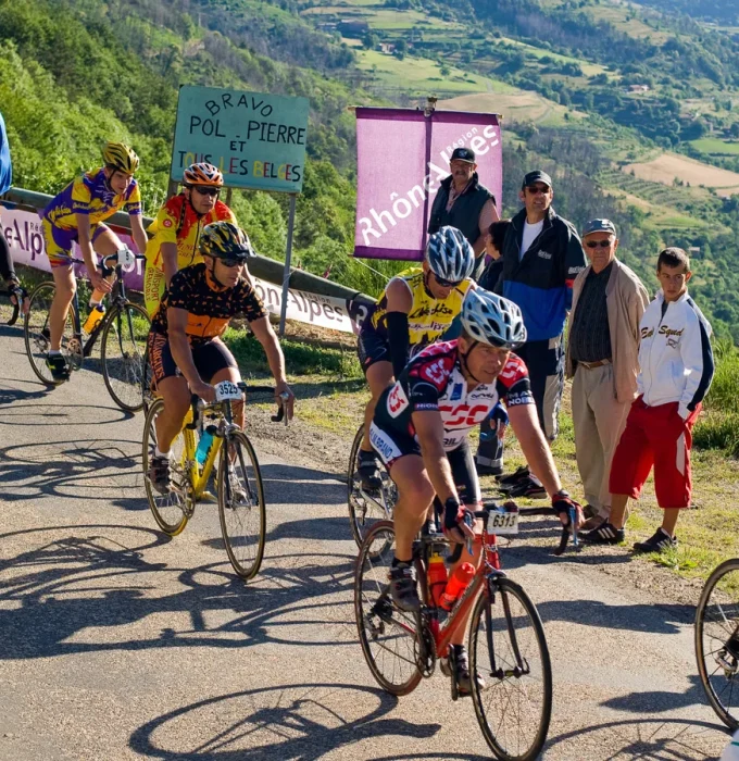 Course cycliste de l'Ardéchoise, en été